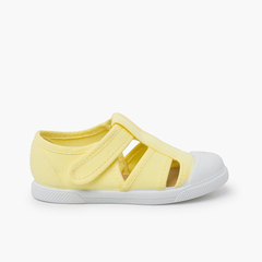 Sandalo flessibile in tela tipo ragnetti bambini Limone