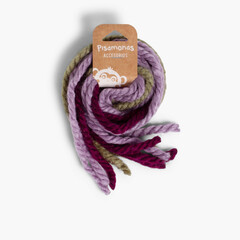 Cordoni di lana per capelli Viola e Verde