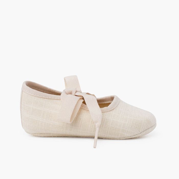 Ballerine con cinturino Lino Ballerine con fiocco faglia