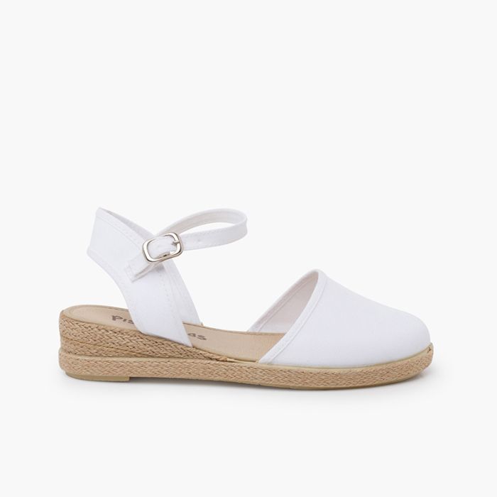 Espadrillas zeppa cinturino con fibbia