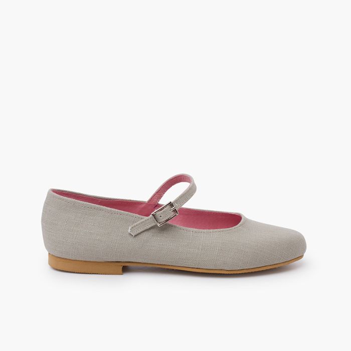 Ballerine con cinturino in lino suole eleganti