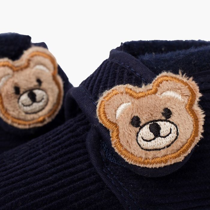 Pantofole Bottino in Velluto a Coste Bambini Orso